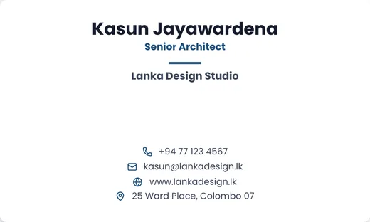 Centred business card template