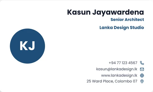 Right aligned business card template