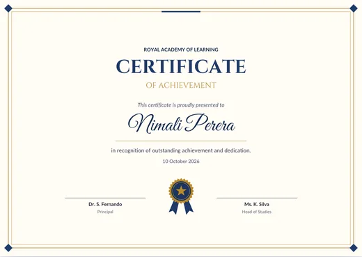Elegant certificate template