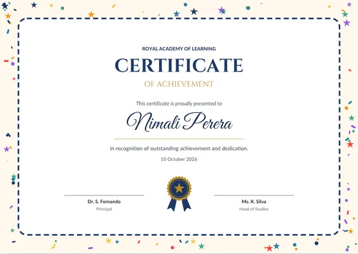 Playful certificate template
