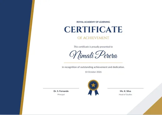 Modern certificate template