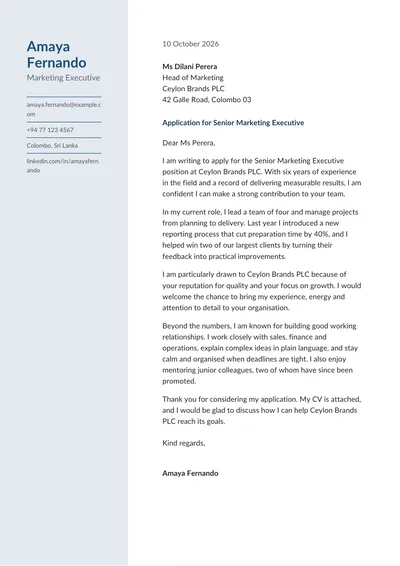 Sidebar cover letter template