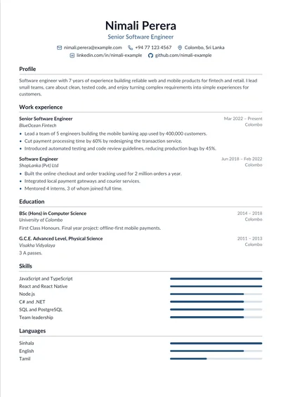 Classic cv template