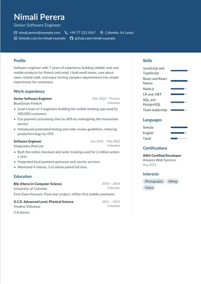 Executive cv template