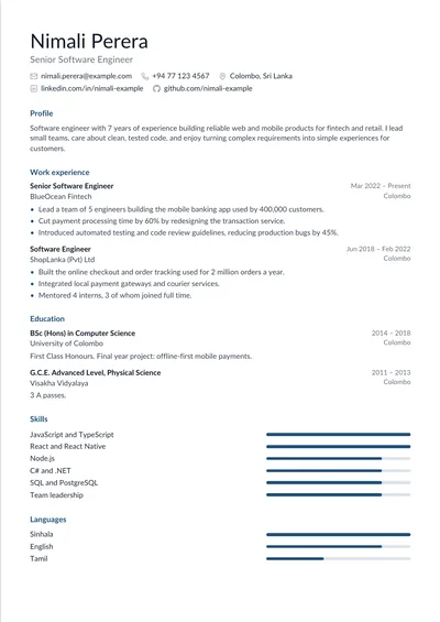 Minimal cv template