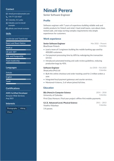 Modern cv template