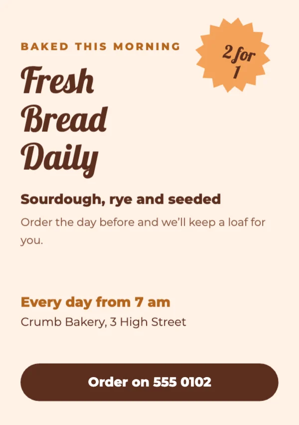 Bakery offer flyer template