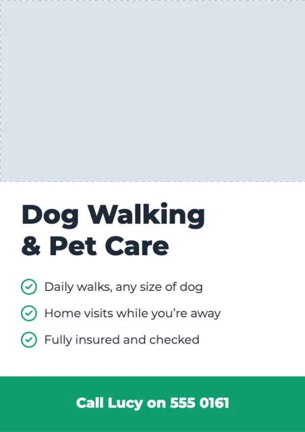 Pet care flyer template