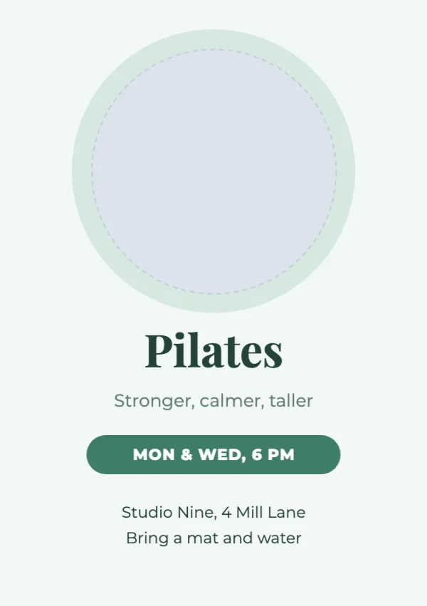 Fitness class flyer template
