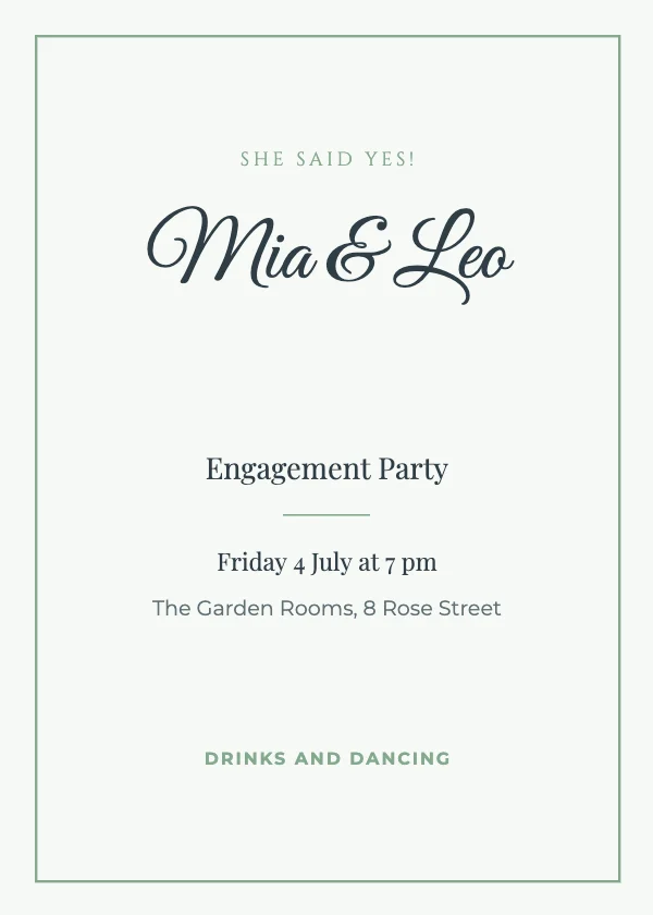 Engagement invitation template