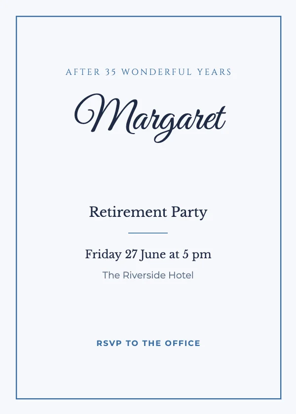 Retirement invitation template
