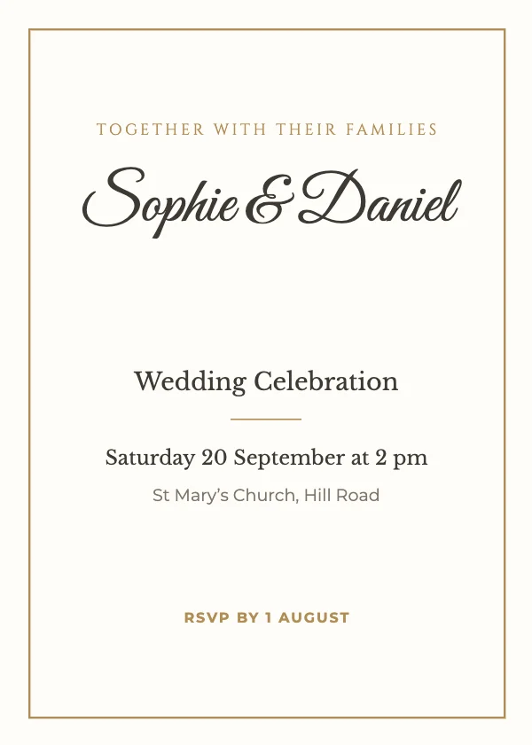 Classic wedding invitation template