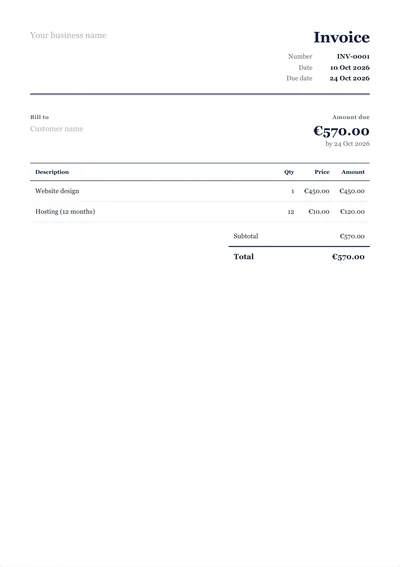 Classic invoice template