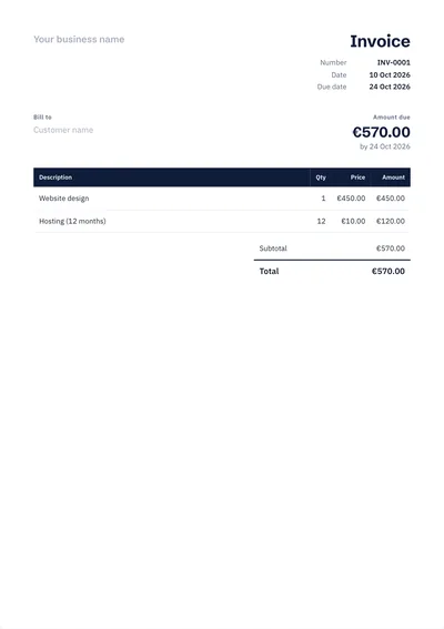 Modern invoice template