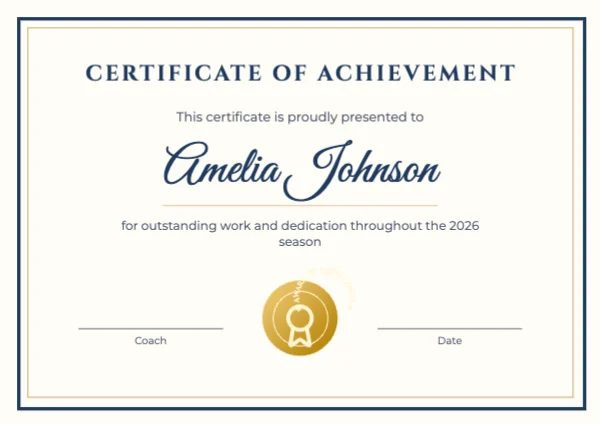 Award with seal poster template
