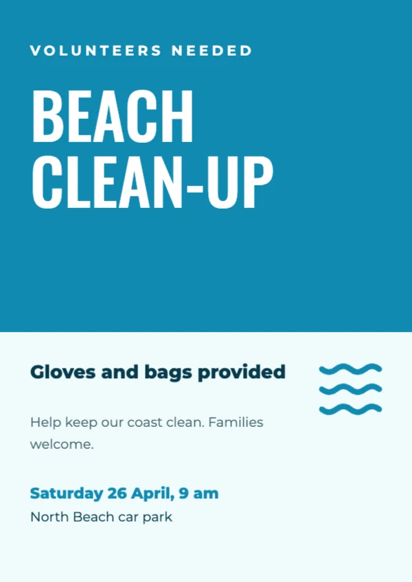 Volunteer day poster template