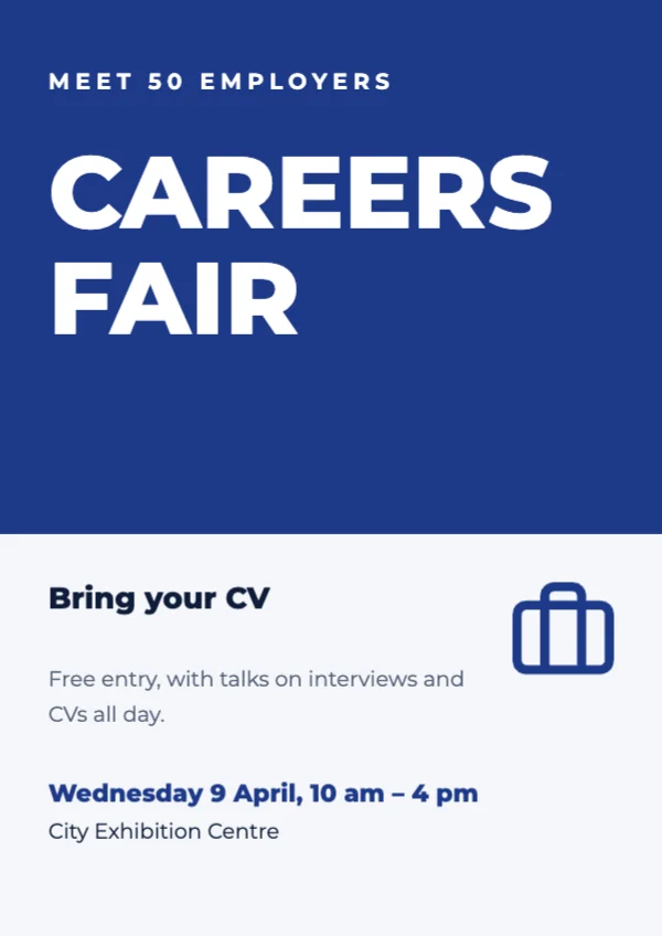 Careers fair poster template