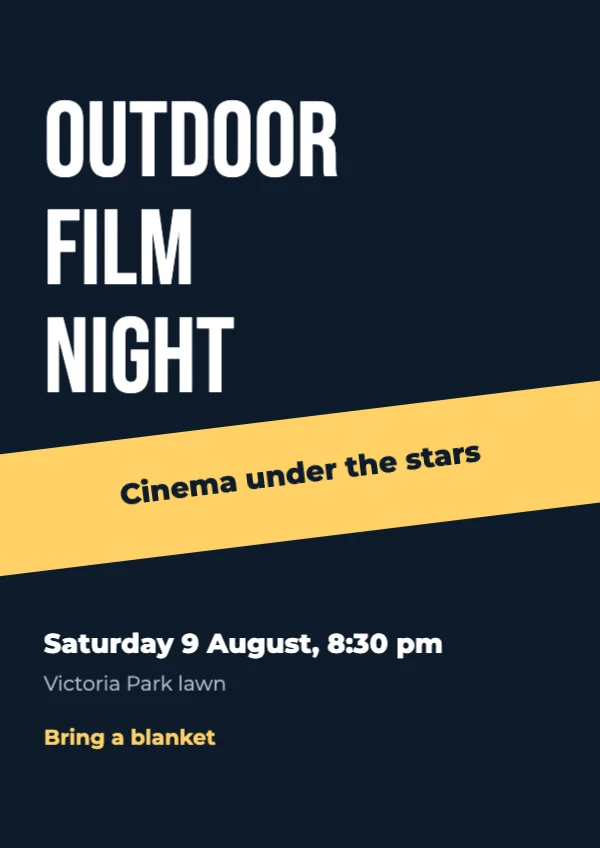 Film night poster template