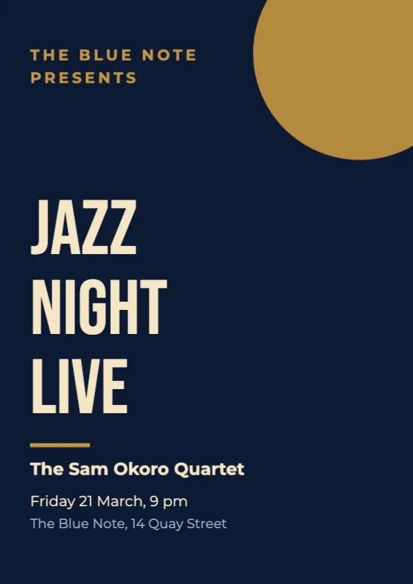 Jazz night poster template