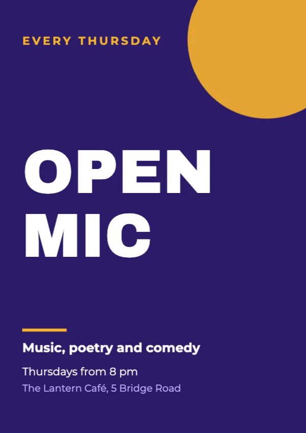 Open mic poster template