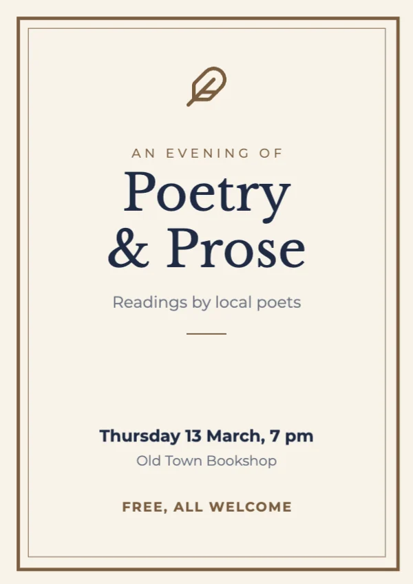 Poetry evening poster template