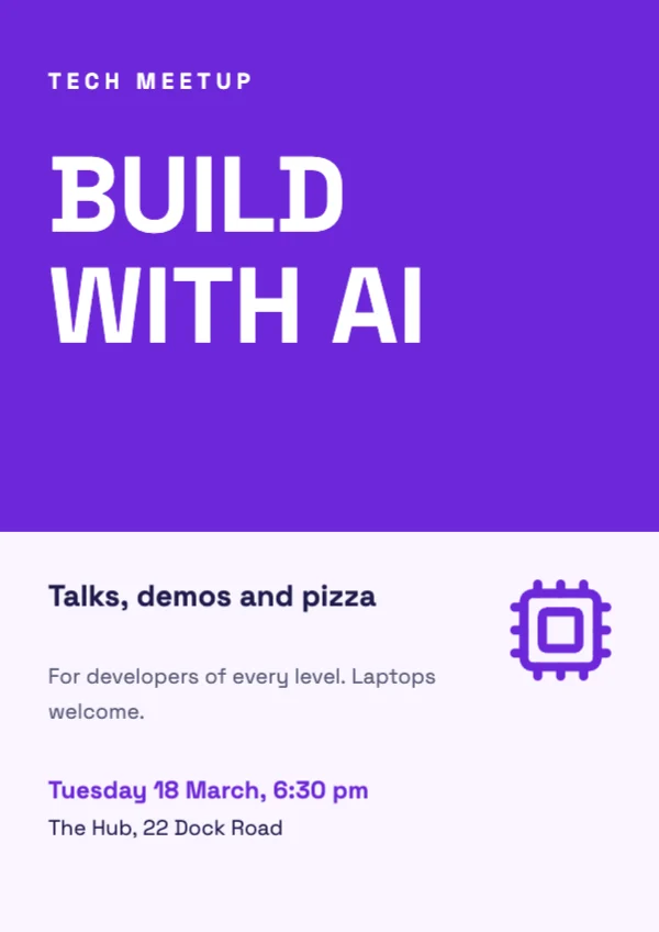 Tech meetup poster template