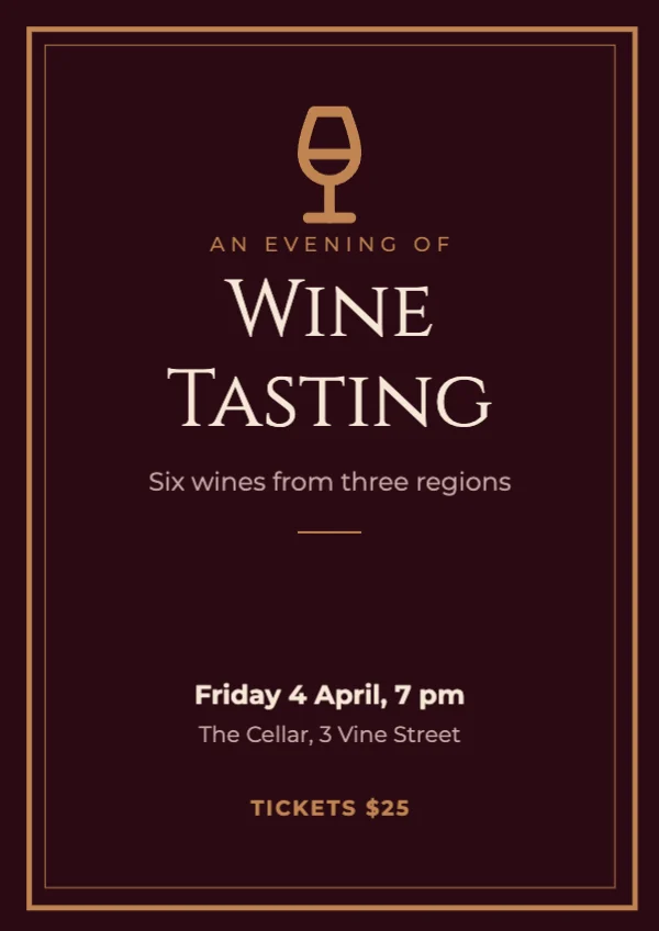 Wine tasting poster template