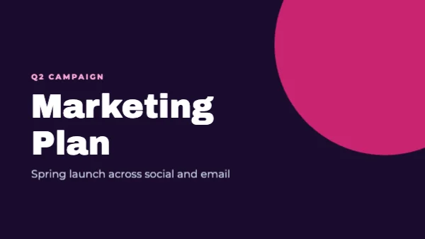 Marketing plan presentation template