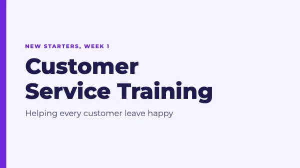 Training presentation template